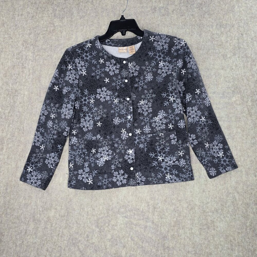 Covington Snowflake Print Womens Jacket S Cotton Blend